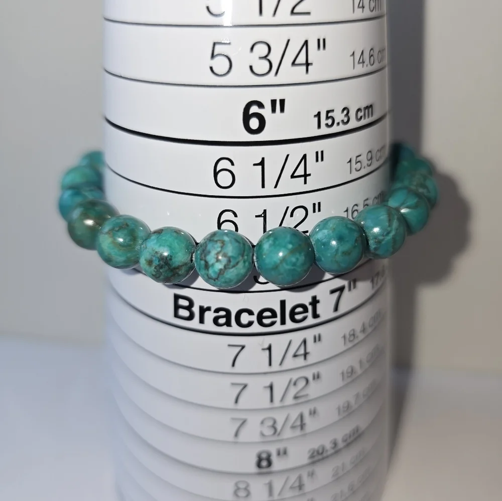 7-8mm Blue Apatite bracelet - Picture 5 of 9